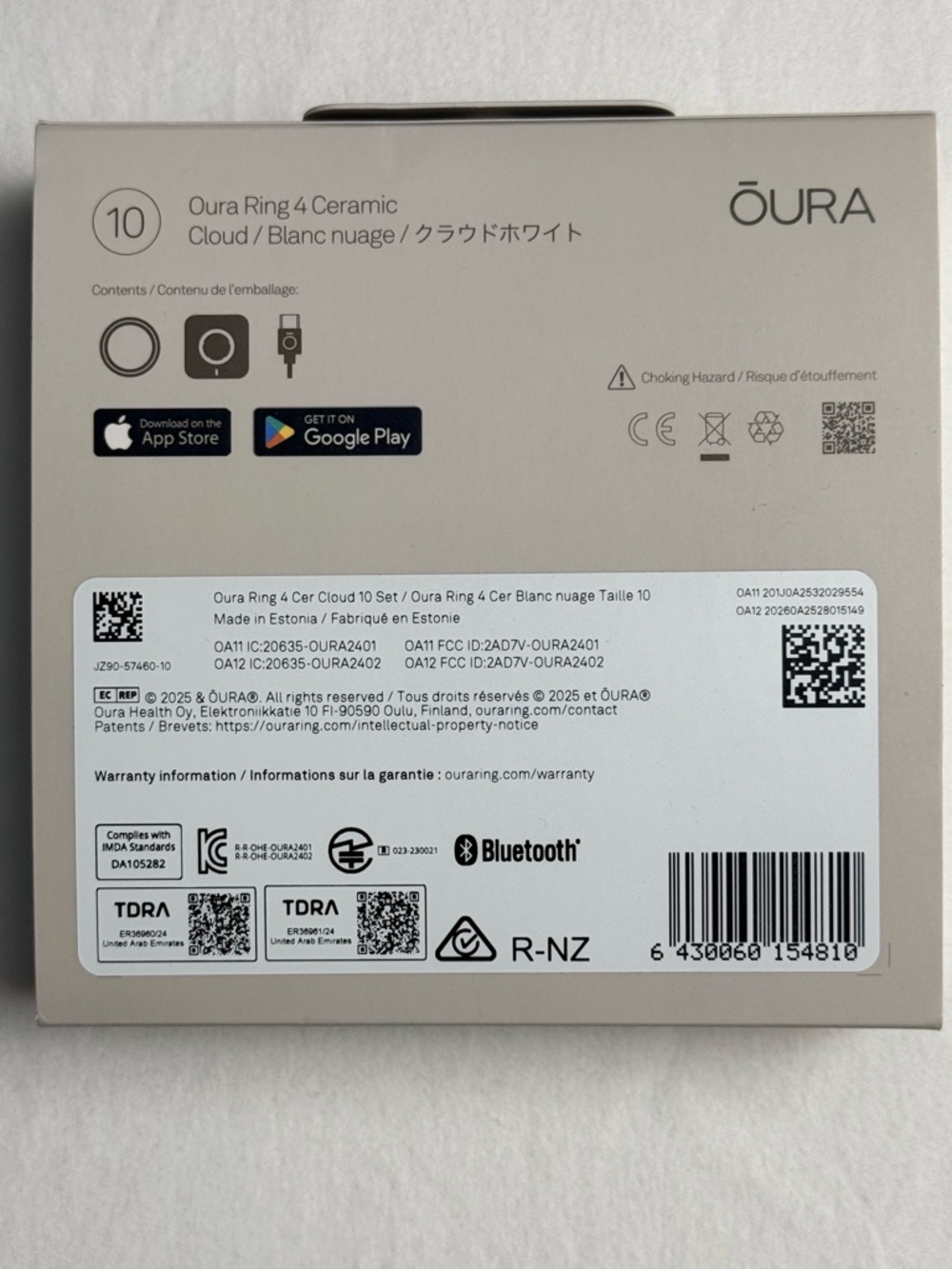 Oura Ring Gen 4 – Ceramic Cloud Like New Full Kit + Charger, 6 Mos Old Size 10 - Picture 11 of 13